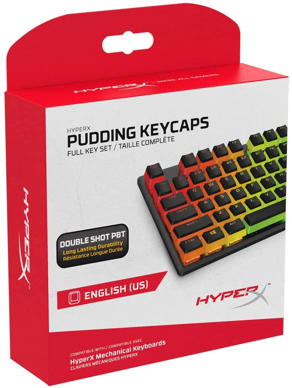 HyperX Pudding PBT Double Shot Keycaps - Full Key Set BLACK - أكسسوارات